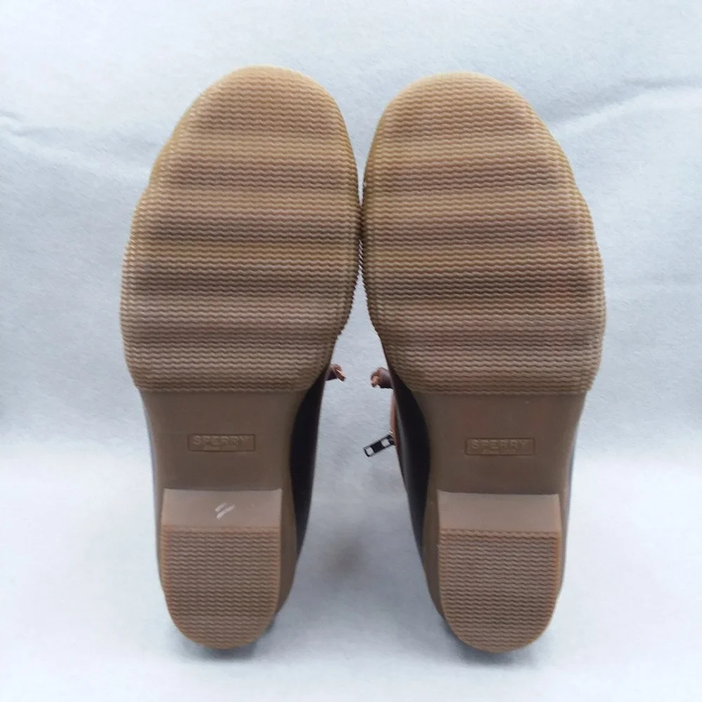 Sperry Saltwater Croc Embossed Duck‎ Boots Women's 10 Brown Leather Waterproof